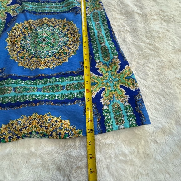 Laundry By Shelli Segal Blue and Green Paisley Mini Dress size 12 - Picture 7 of 7